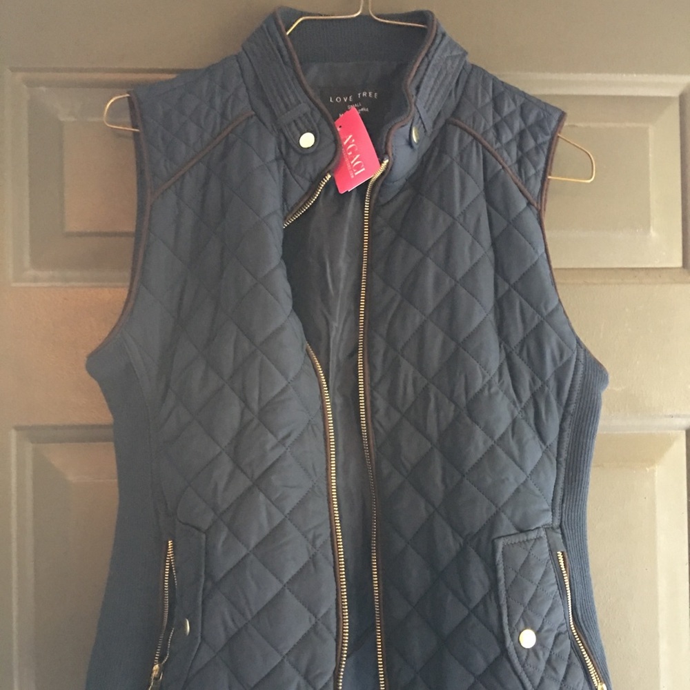 Navy Blue Quilted Vest